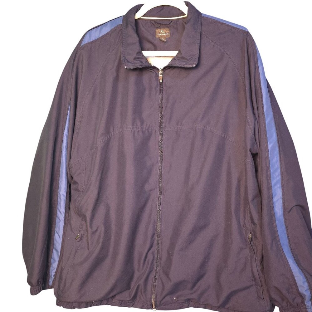 Tek Gear Mens XL Track Jacket Navy & Blue Polyester Full Zip